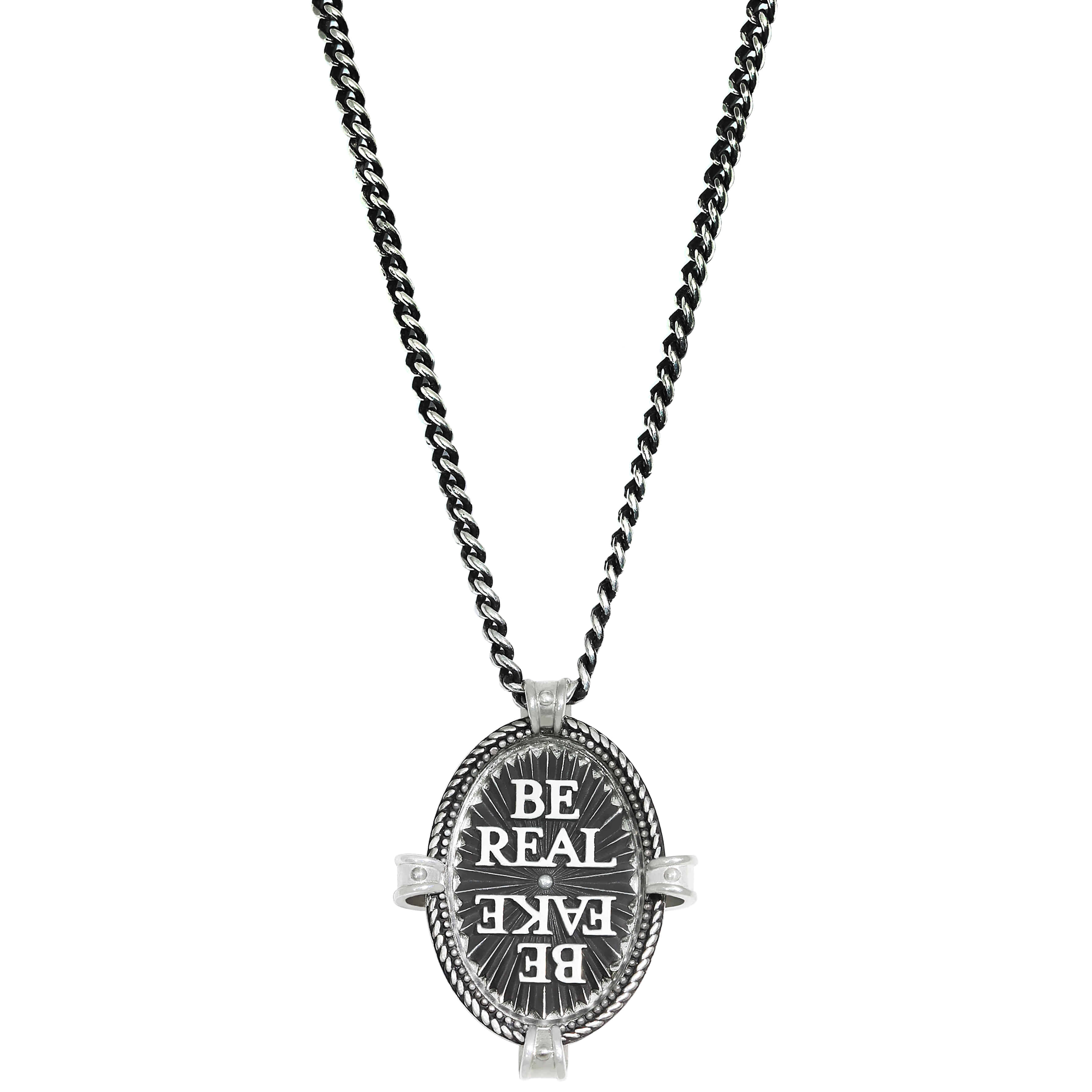 &#039;BE REAL BE FAKE&#039; Clear 3way Necklace