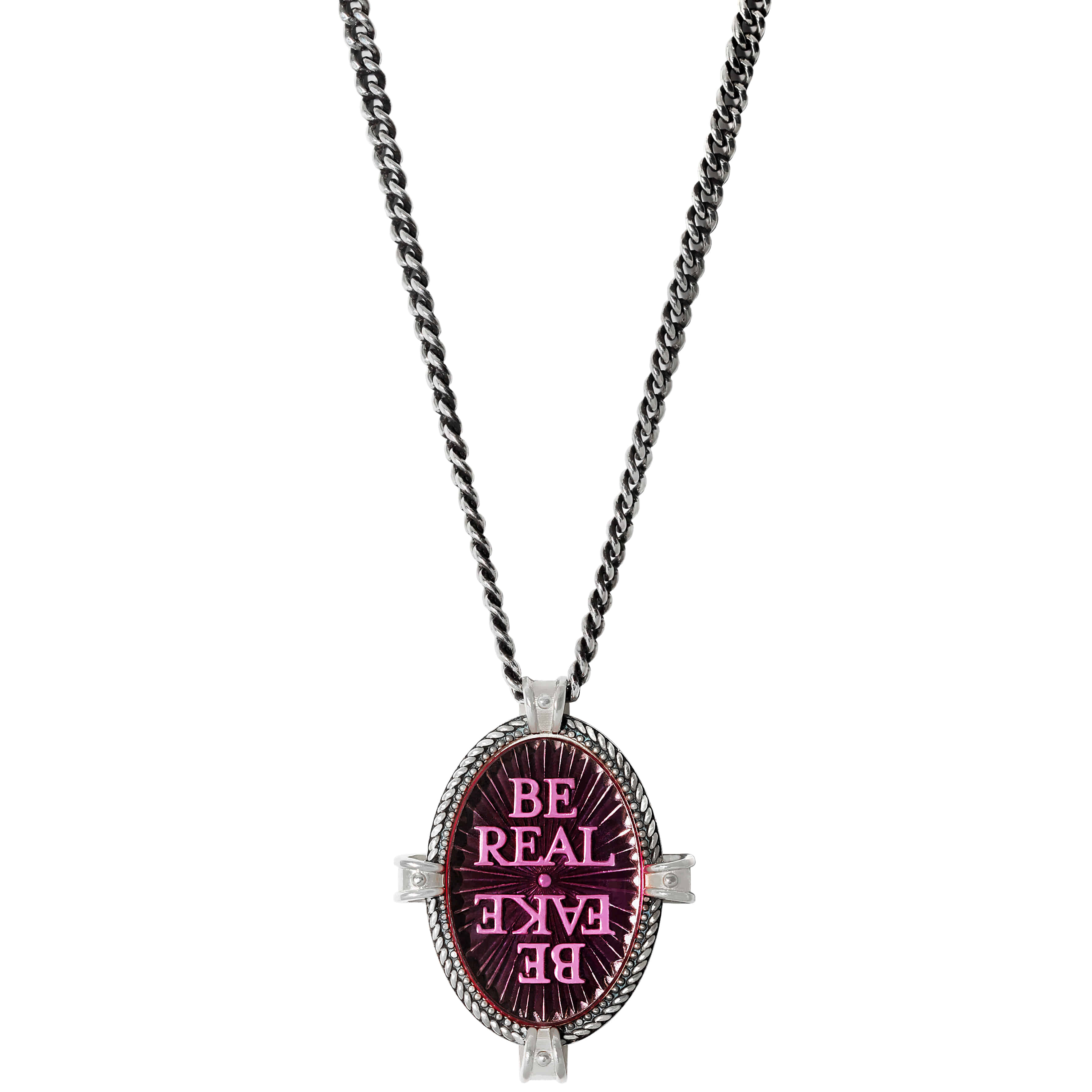 &#039;BE REAL BE FAKE&#039; Pink 3way Necklace